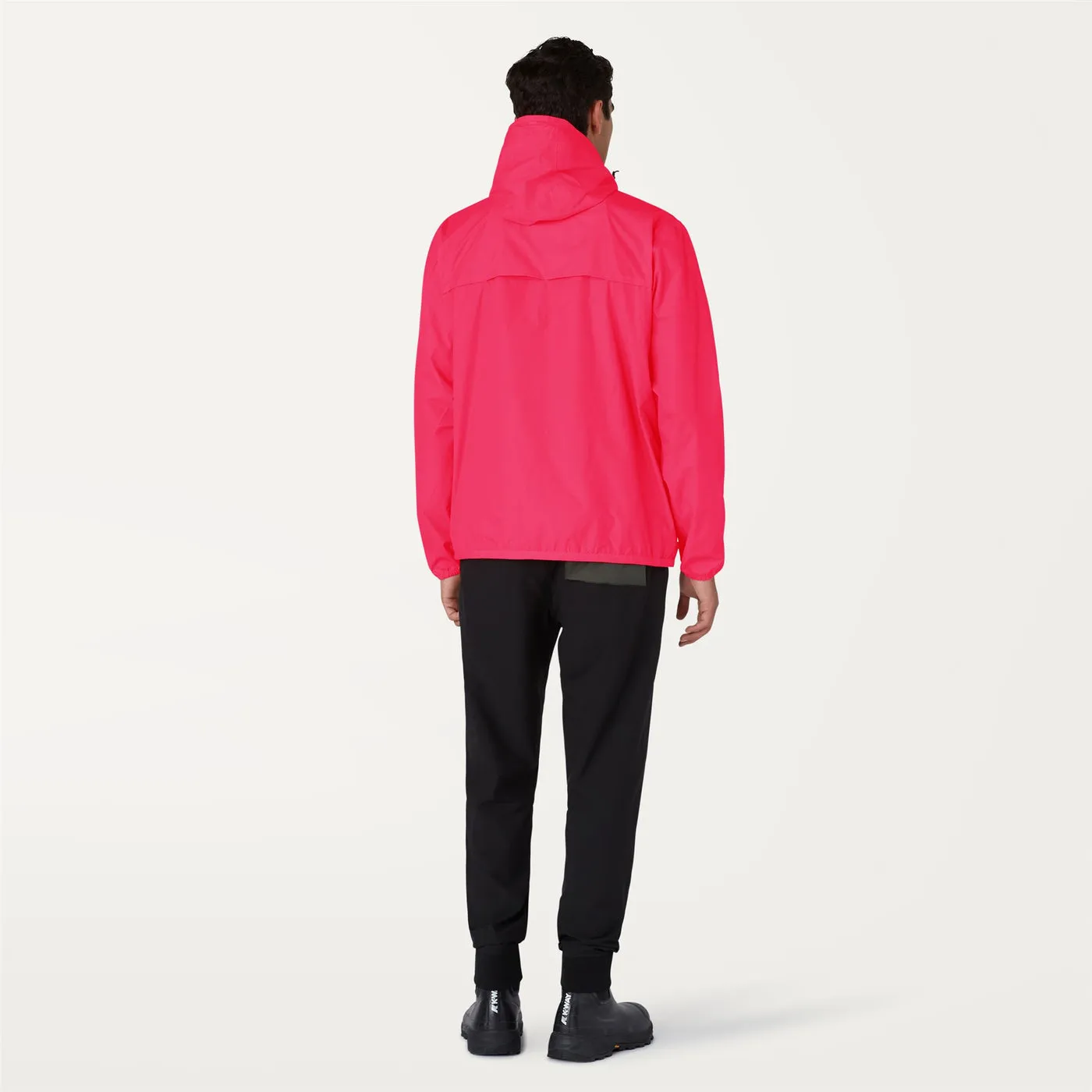 Claude - Unisex Packable Full Zip Waterproof Rain Jacket in Pink Intense