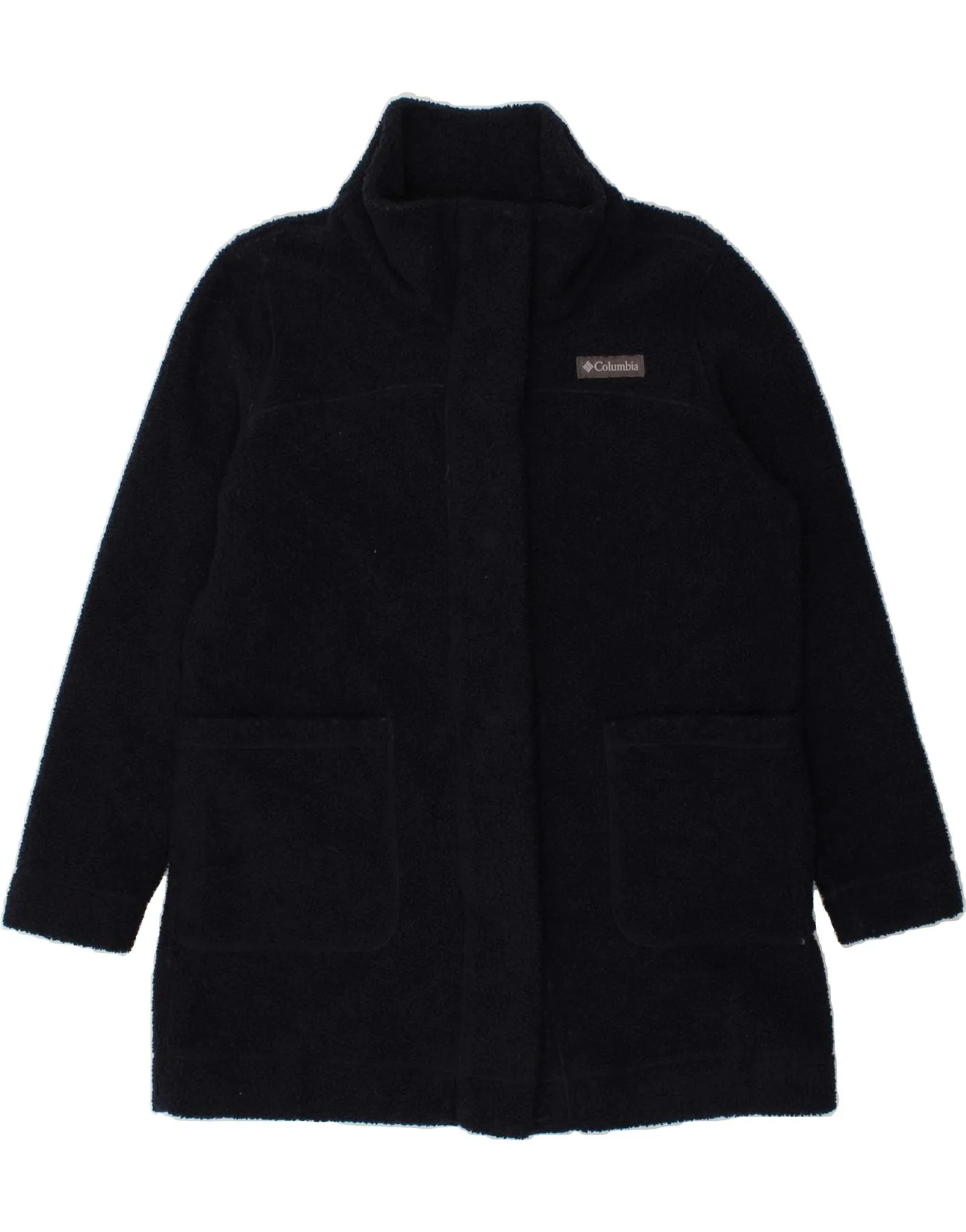 COLUMBIA Womens Fleece Overcoat UK 18 XL Navy Blue Polyester