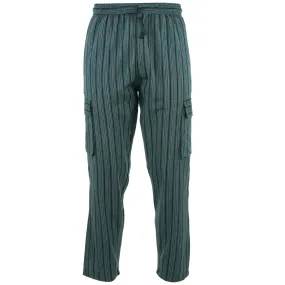 Cotton Combat Trousers Pant - Grey Black Stripe