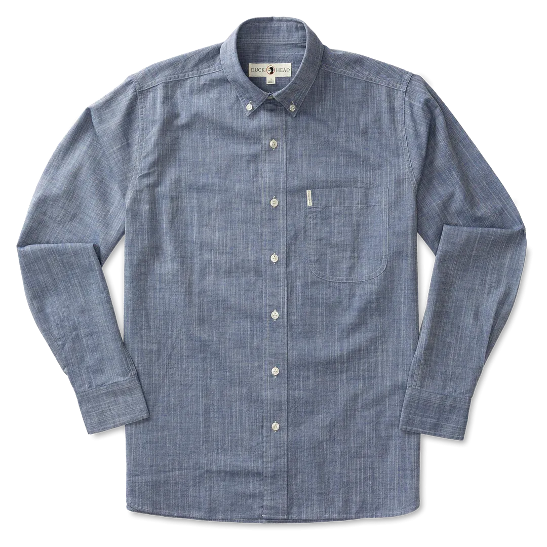 Cotton Slub Sport Shirt- Vintage Blue