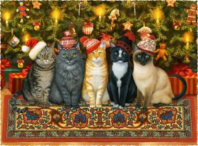 Cozy Christmas Cats (501 Piece Wooden Jigsaw Puzzle)