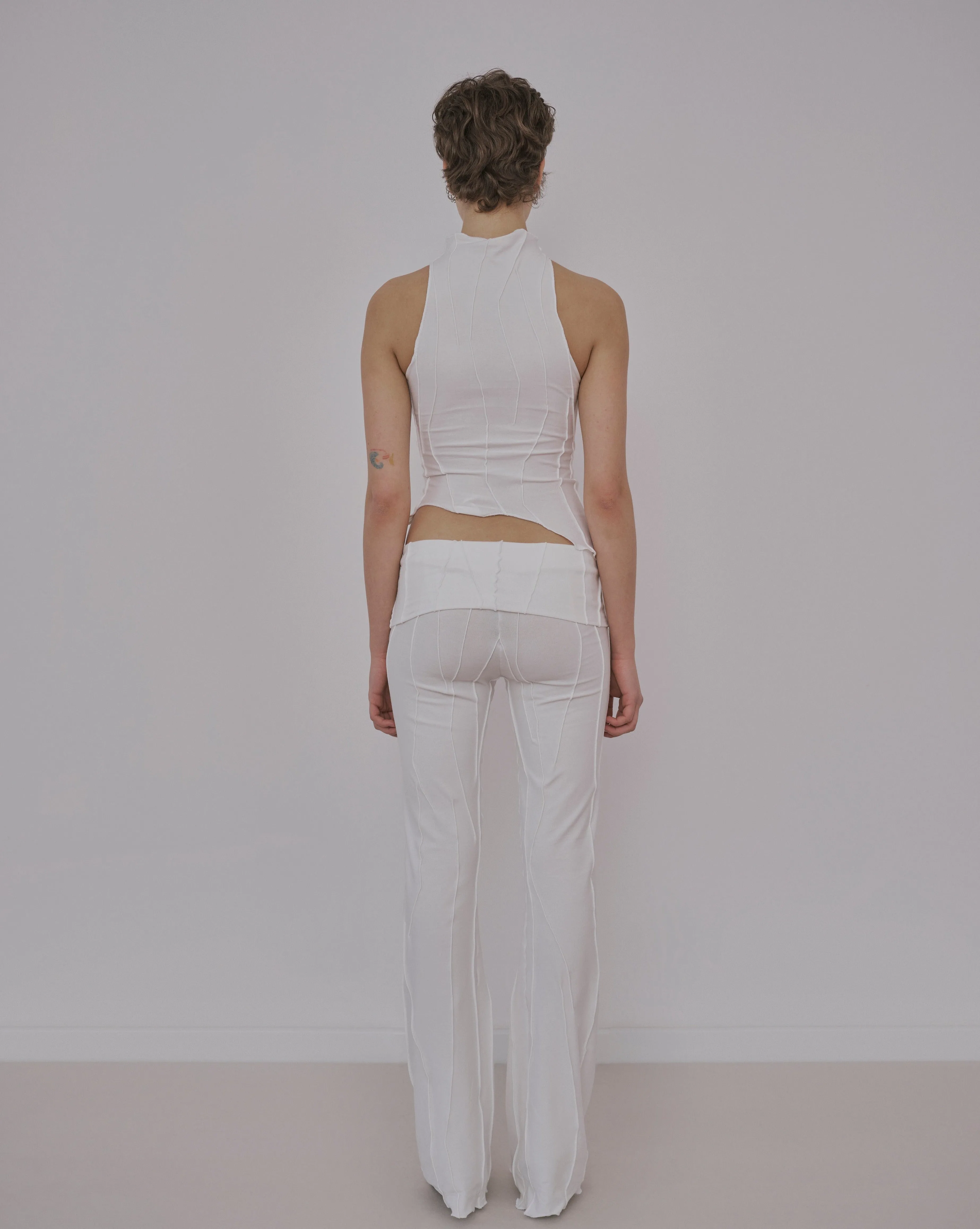 Cream Waist Band Trousers