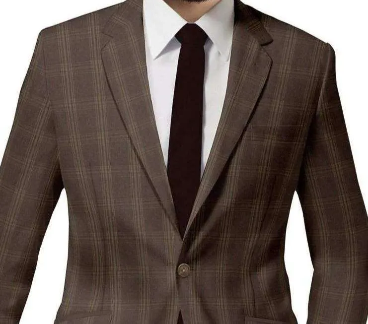 Custom Brown Windowpane Sports Jacket