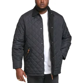 D555 Mens Matias Big & Tall Quilted Jacket - Black