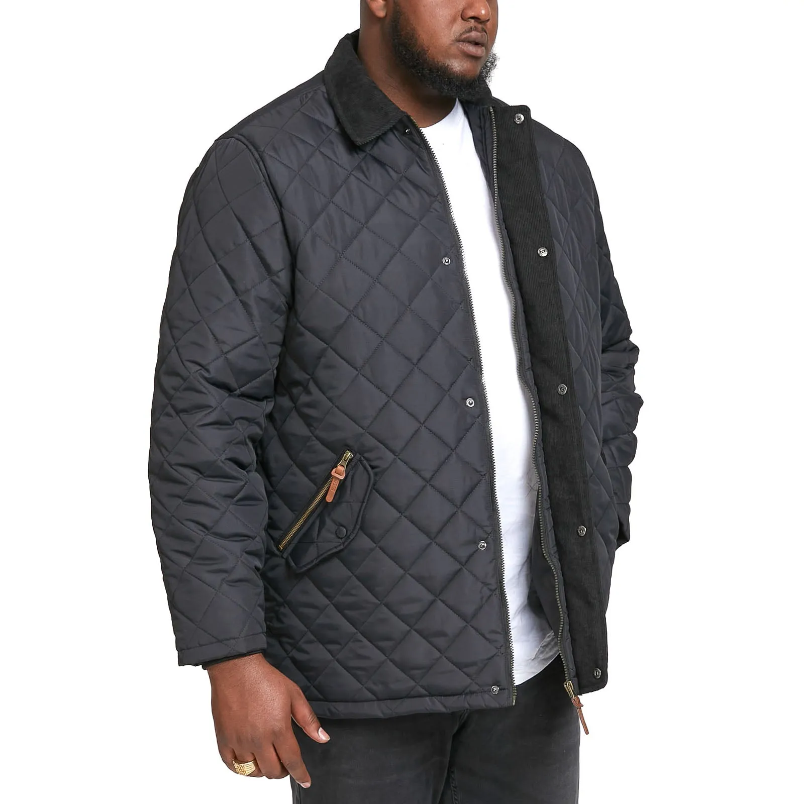 D555 Mens Matias Big & Tall Quilted Jacket - Black