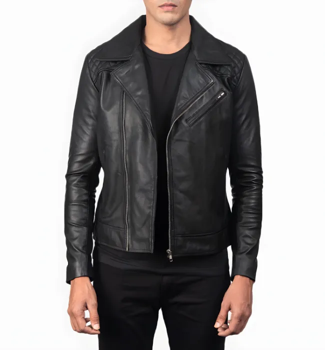 Danny Quilted Brown Leather Biker Jacket