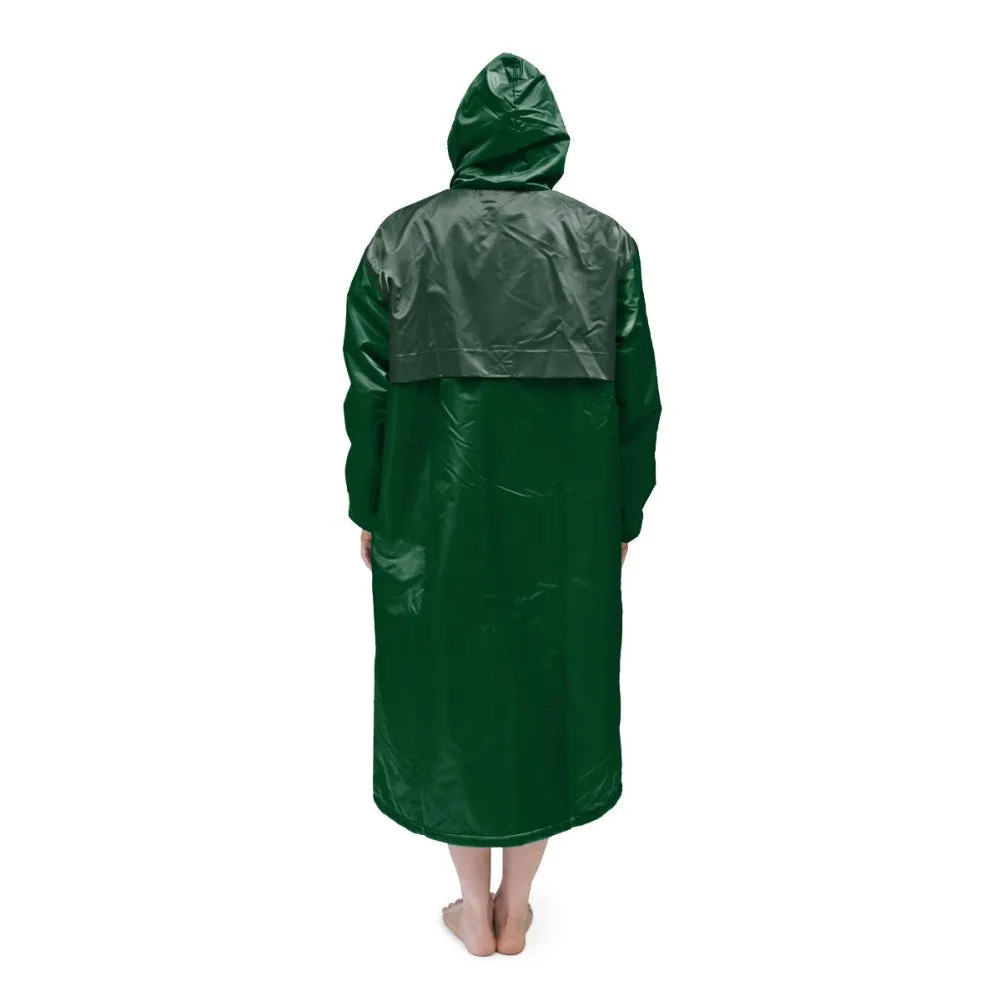 Dark Green Solid Swim Parka