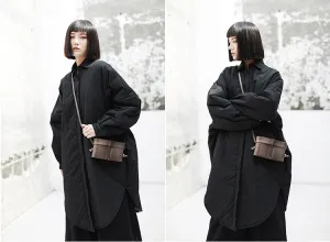 Dark Wind Japanese Loose Shirt Dress Mid-Length Cotton Coat Kimono Jacket