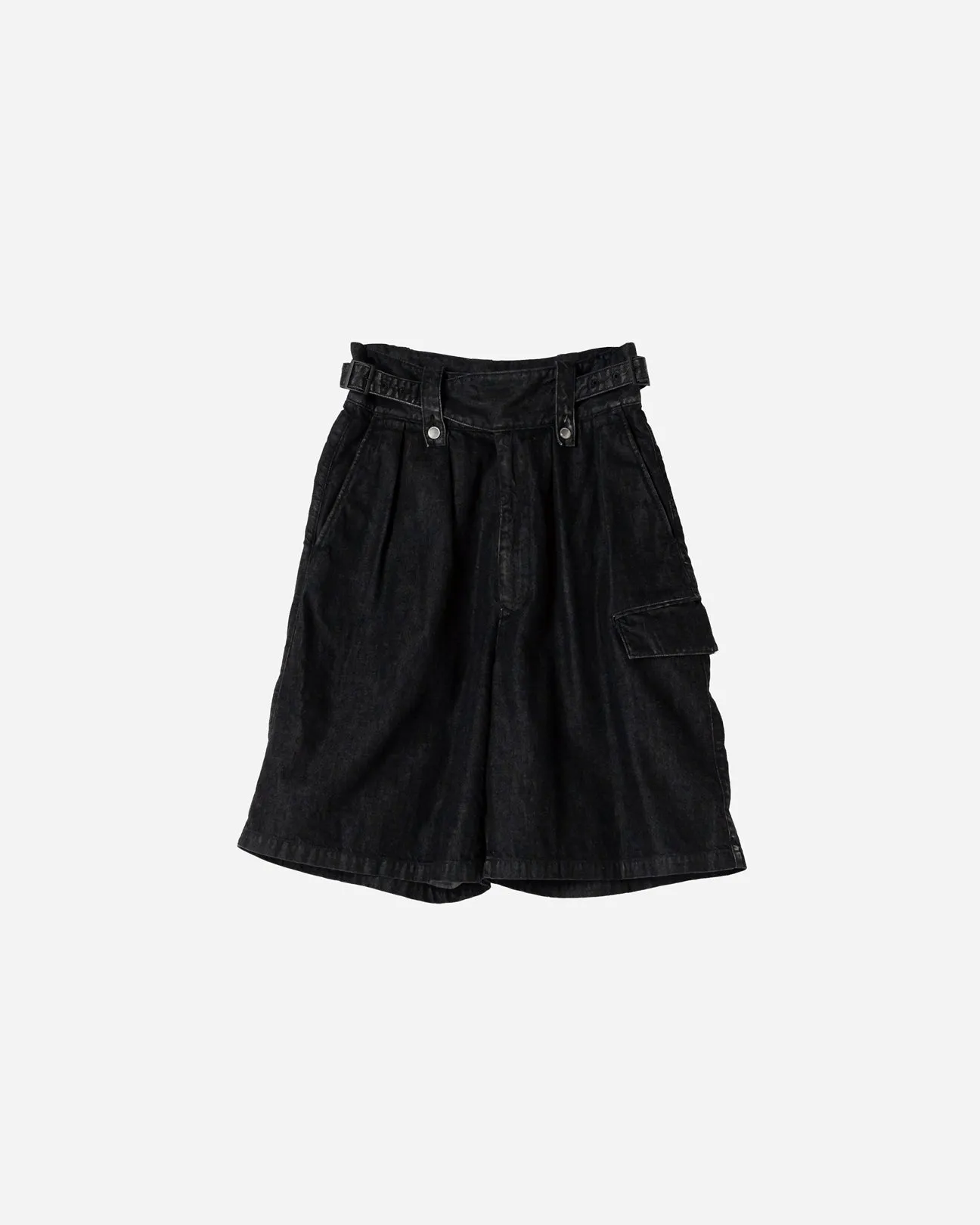 DENIM GURKHA CARGO SHORT PANTS .06【RIGID INDIGO】