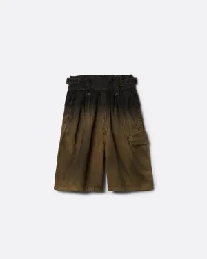 DENIM GURKHA CARGO SHORT PANTS .11【CANYON BLACK】