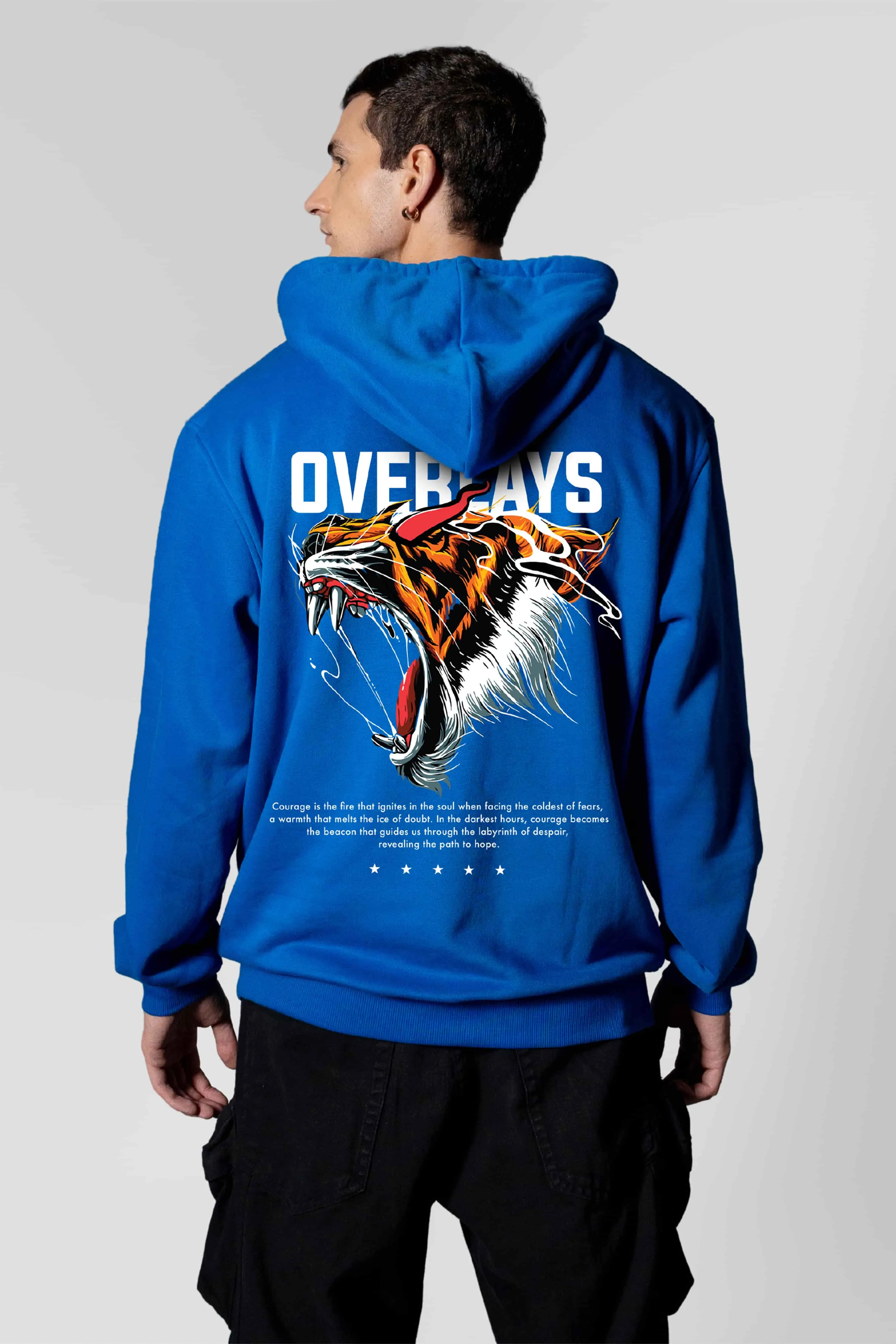 Diode Blue Fearless Oversized Hoodies