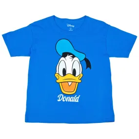 Disney Donald Duck Character Face Signature Youth T-Shirt