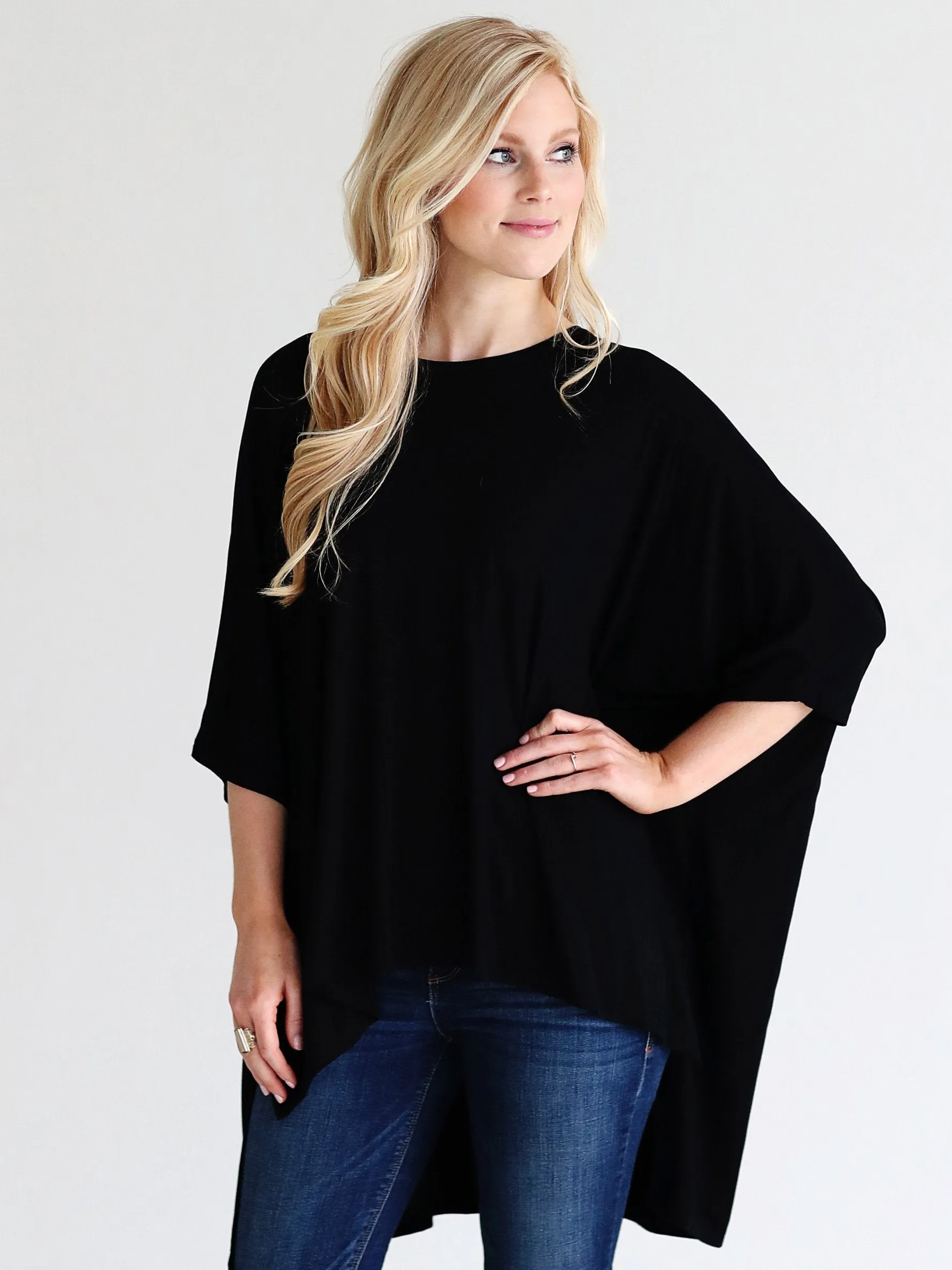 Dove Gray Dolman Sleeve