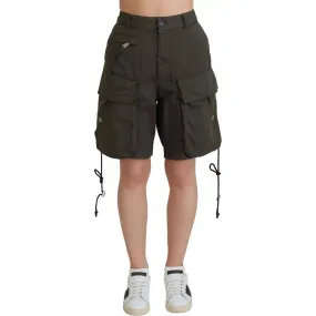 Dsquared² Green High Waist Cargo Bermuda Women Shorts