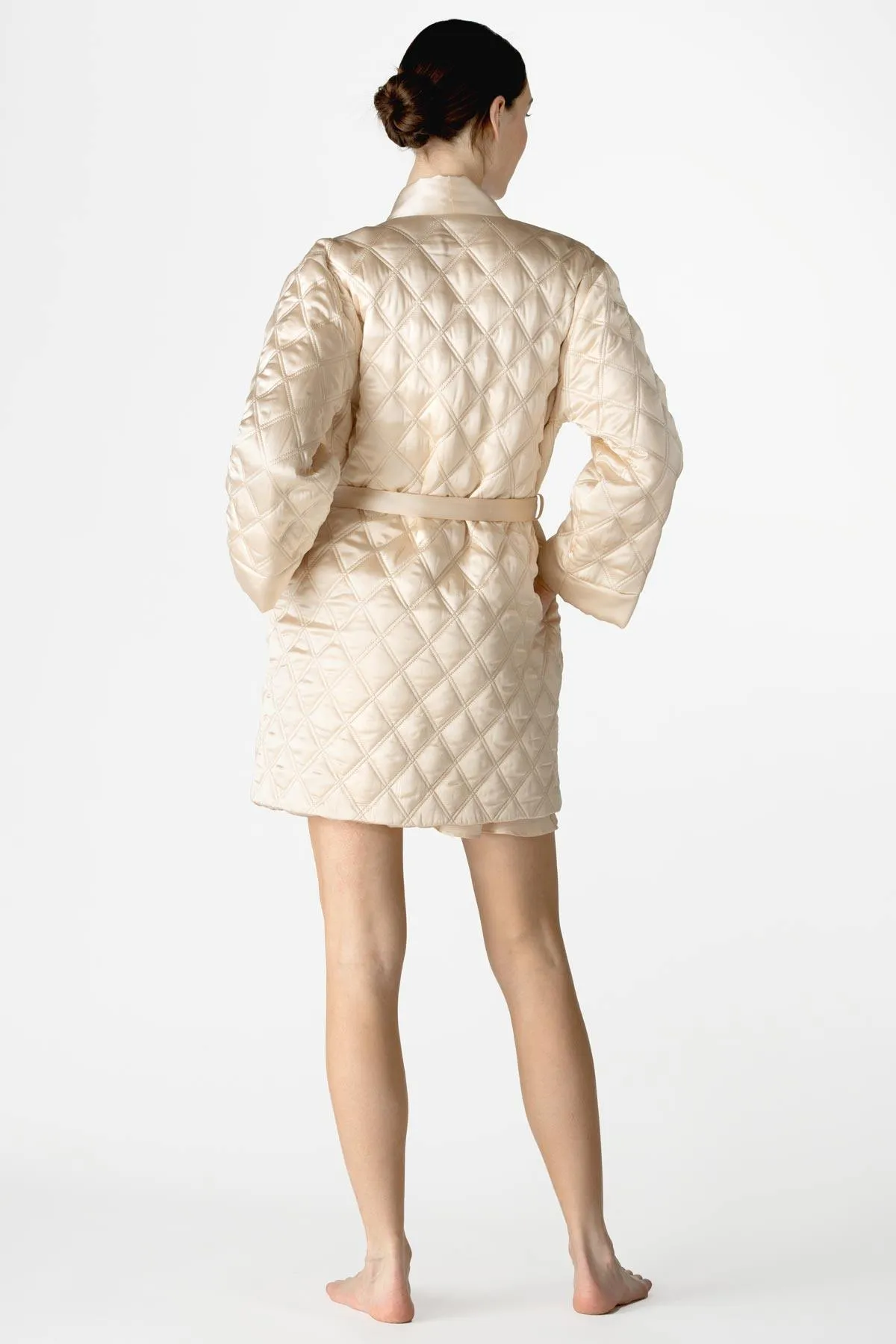 Dylan Quilted Short Silk Robe