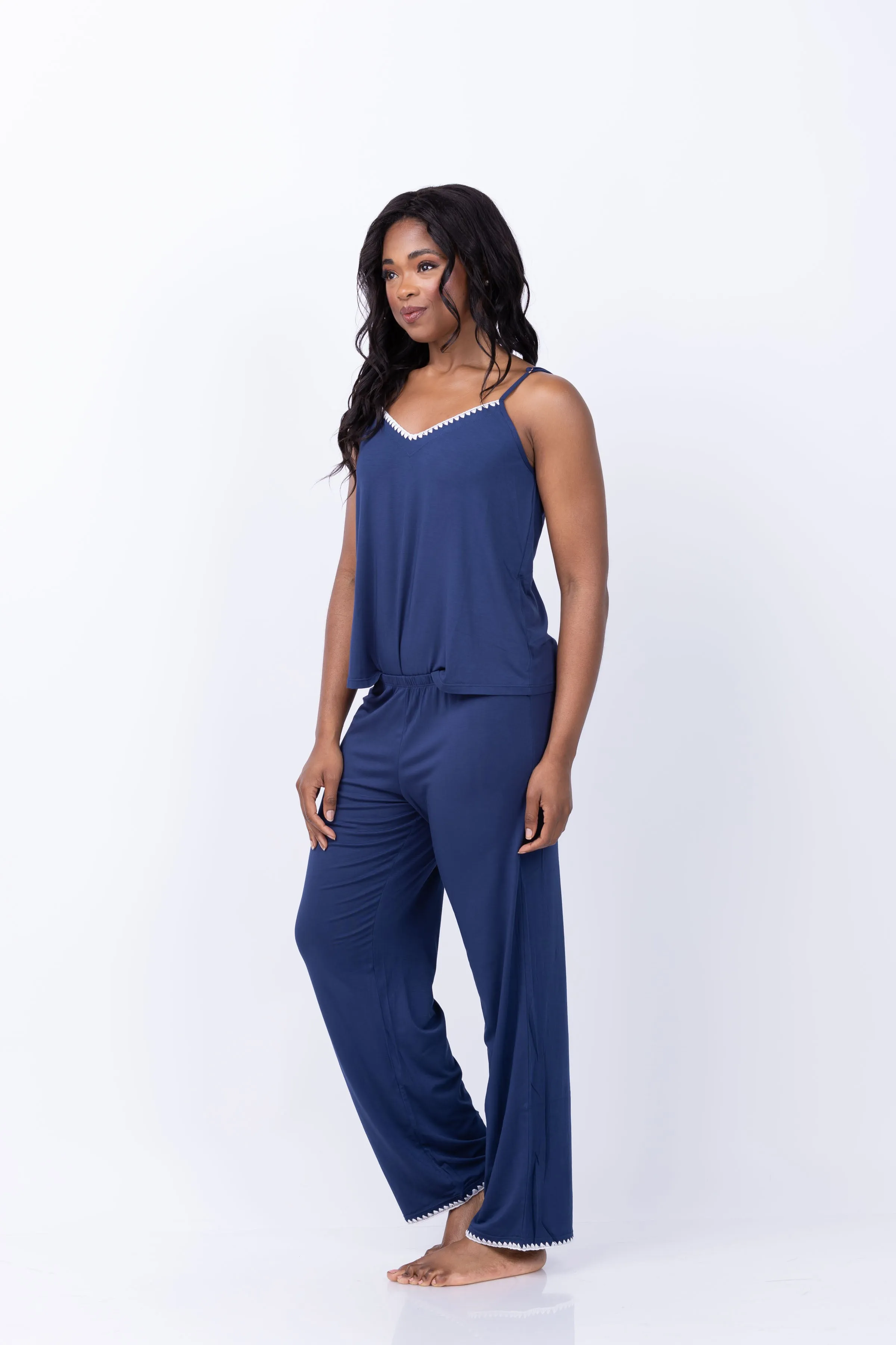 Eberjey Frida Cami & Pants Pj Set in Navy/Ivory