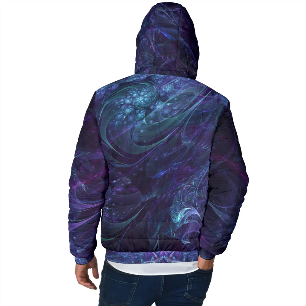 Electric Bloom Mens Padded Hooded Jacket | Cameron Gray