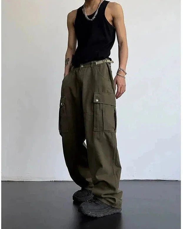 Essential High Waisted Loose Cargo Pants