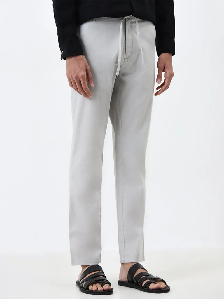 ETA Grey Mid-Rise Slim-Fit Cotton Chinos