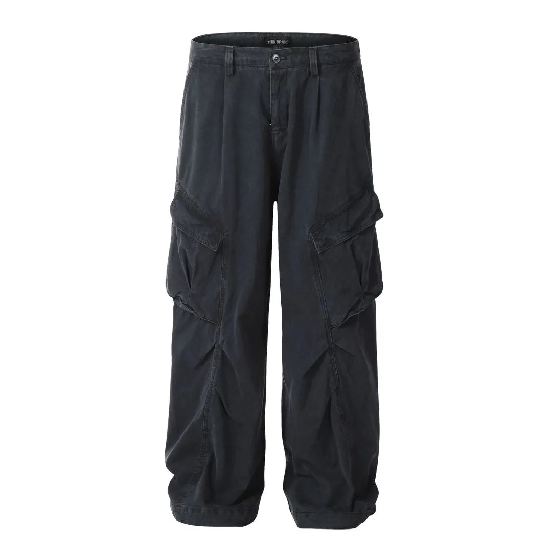 Faire Echo Loose Fit Wrinkled Cargo Pants