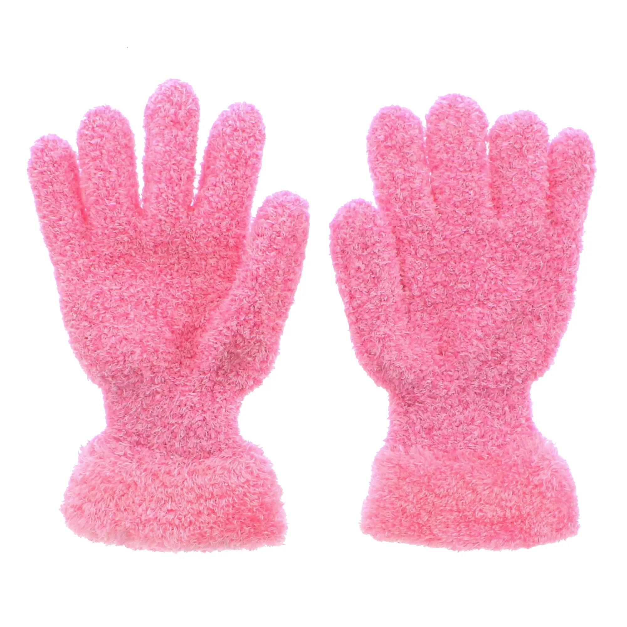 Fluffy Baby Pink Winter Gloves