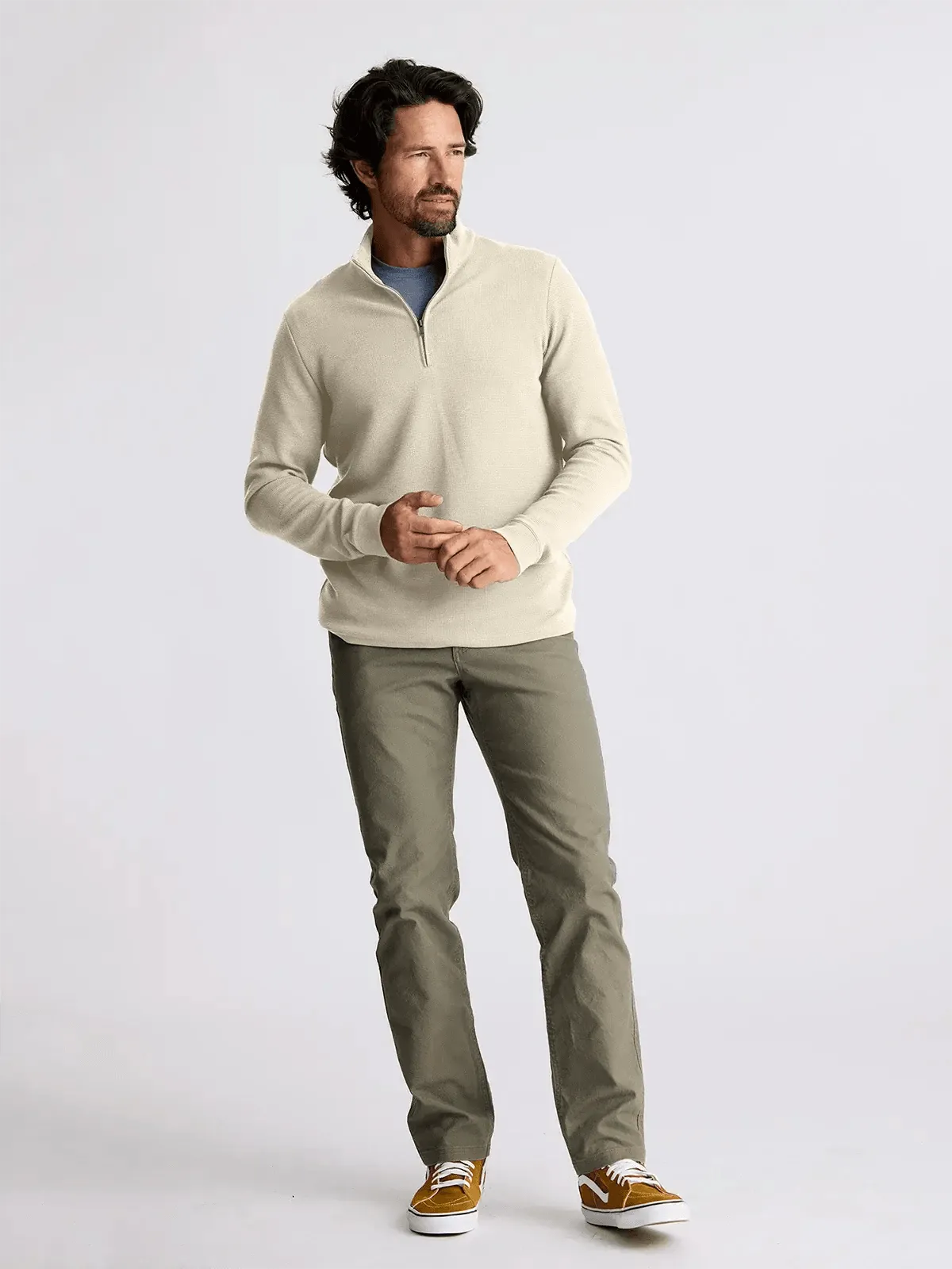 Free Fly Men’s Waffle Quarter Zip Sandstone