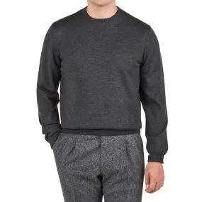 Grey Melange Extra Fine Merino Crew Neck