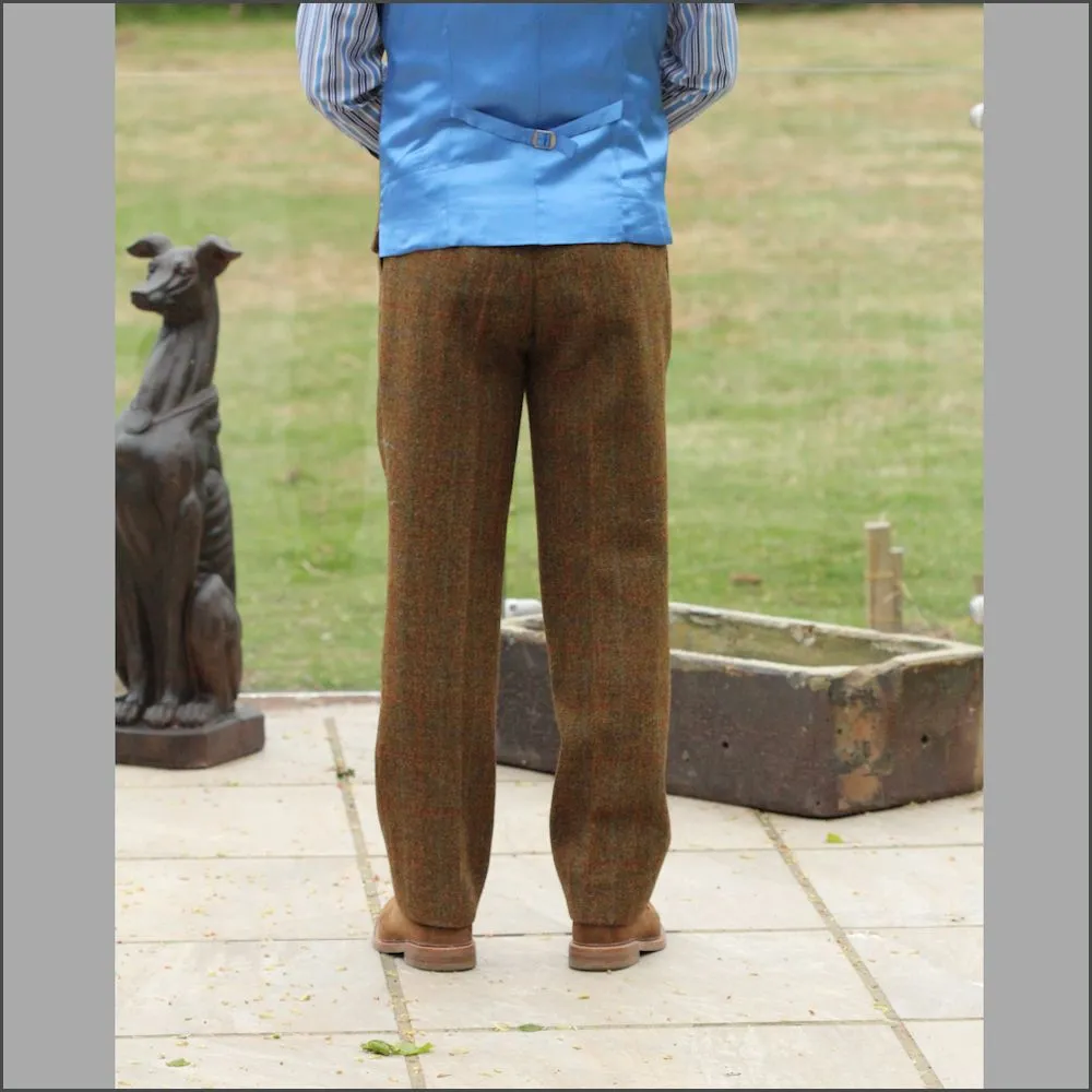 Harris Tweed Rust Check Trousers--