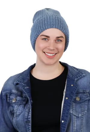 Heathered Knit Beanie Cap for Women Chemo Headwear Fall & Winter