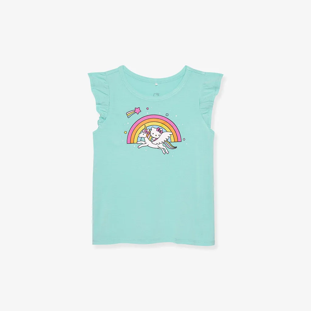 Hello Kitty® Unicorn Ruffled Tee