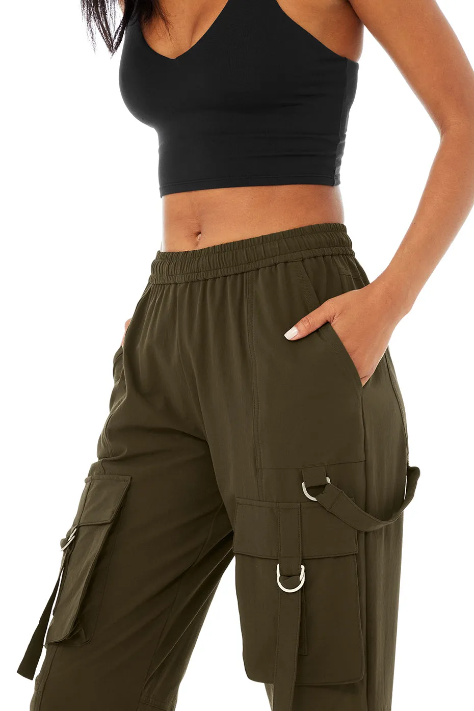 High-Waist City Wise Cargo Pant - Dark Olive