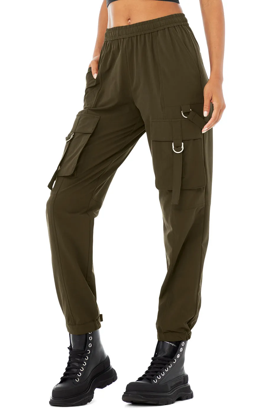 High-Waist City Wise Cargo Pant - Dark Olive