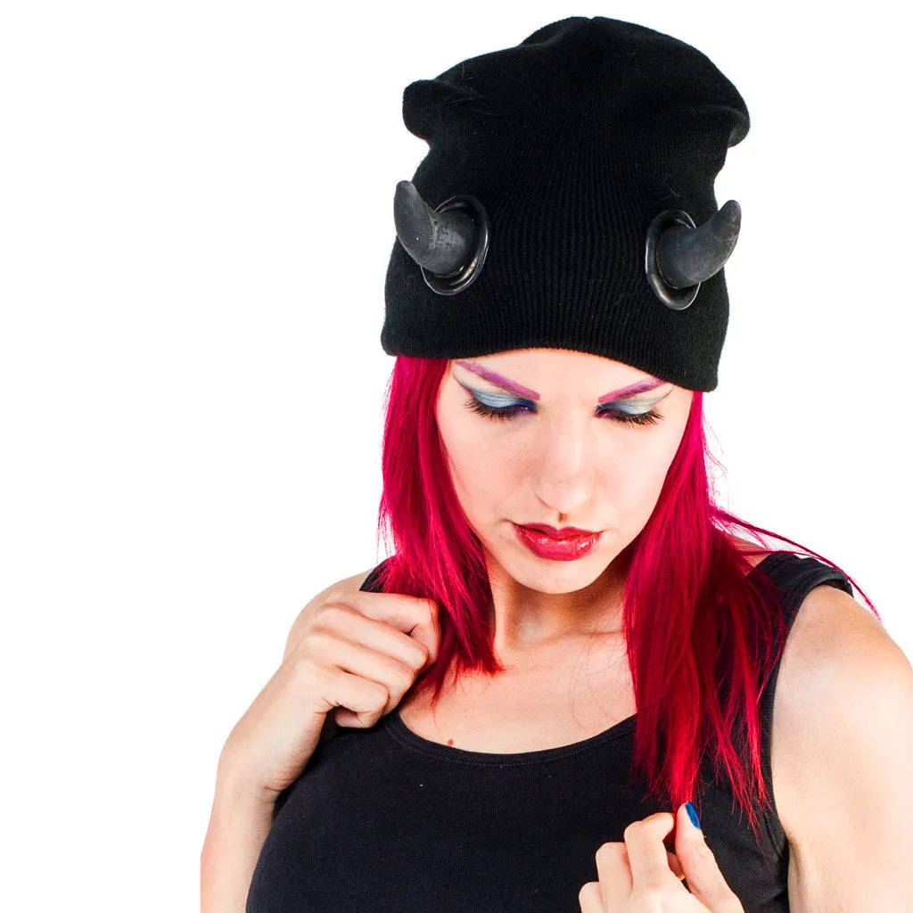 HORN BEANIE BLACK