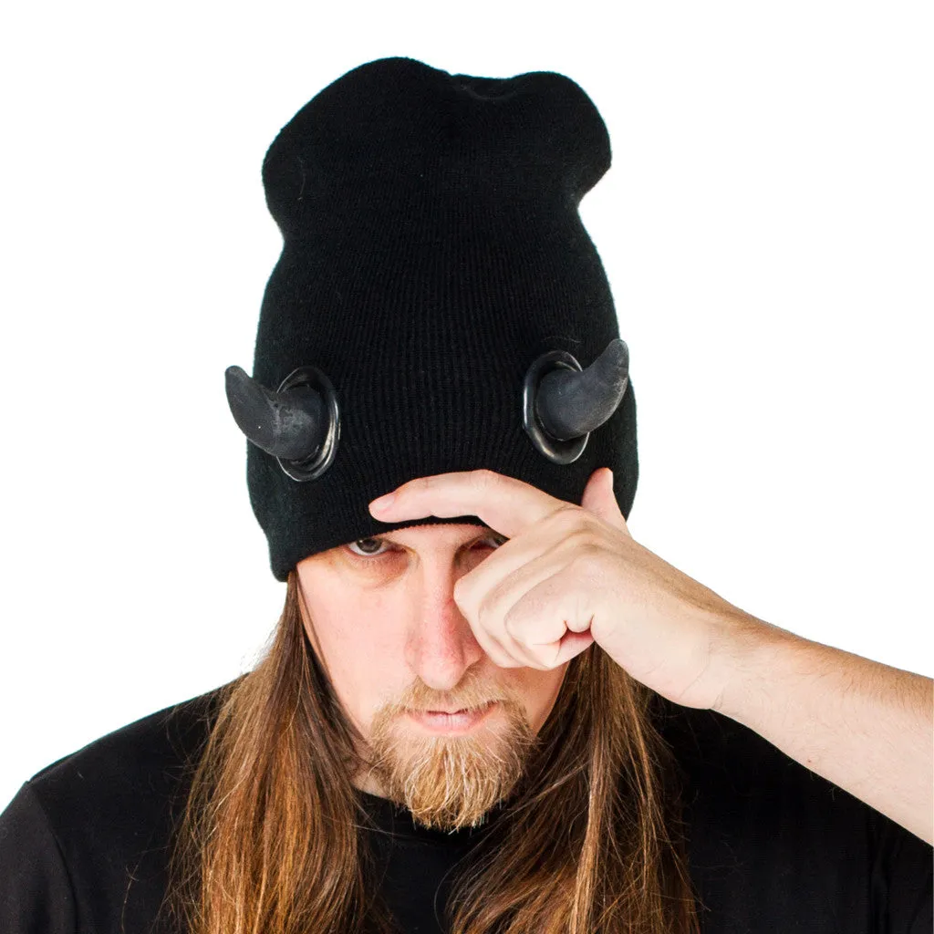 HORN BEANIE BLACK