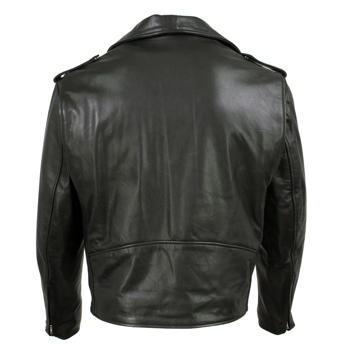 Hot Leathers JKM5009 USA Made Men's 'The Dean' Black Premium Leather Throwback Motorcycle Jacket