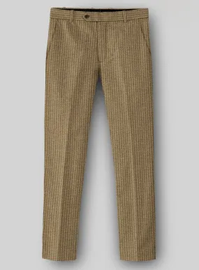 Houndstooth Tan Brown Tweed Pants