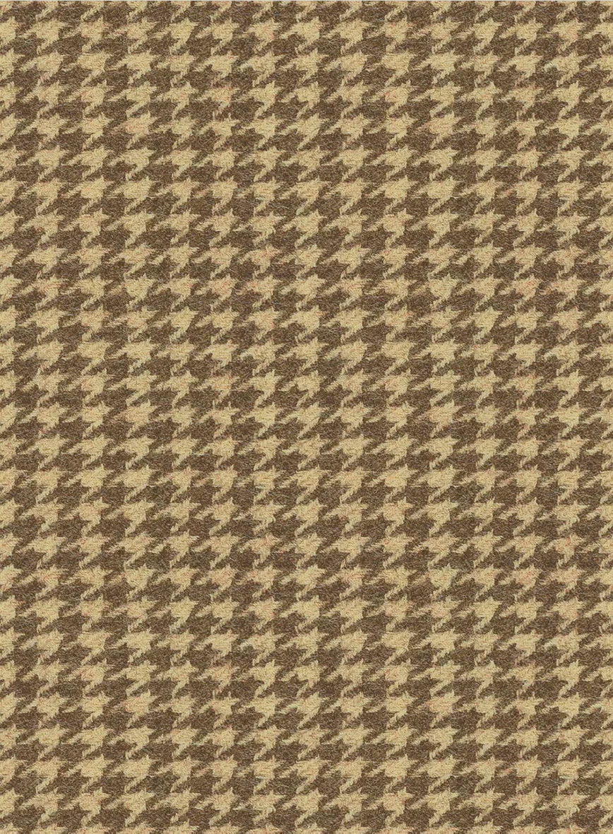 Houndstooth Tan Brown Tweed Pants