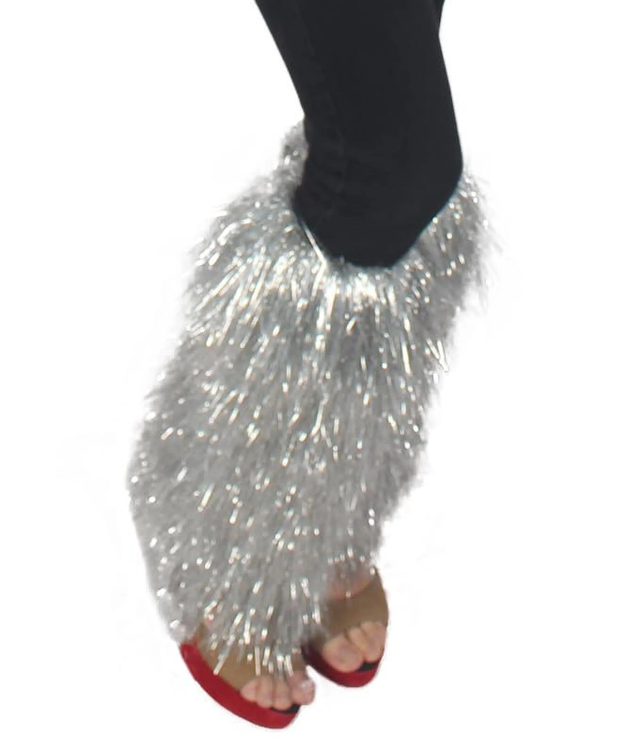 HPO Adult Unisex Tinsel Party Leg Warmers in Multiple Color Options I Suitable for Halloween and Cosplay I Flame-retardant Tinsel Material