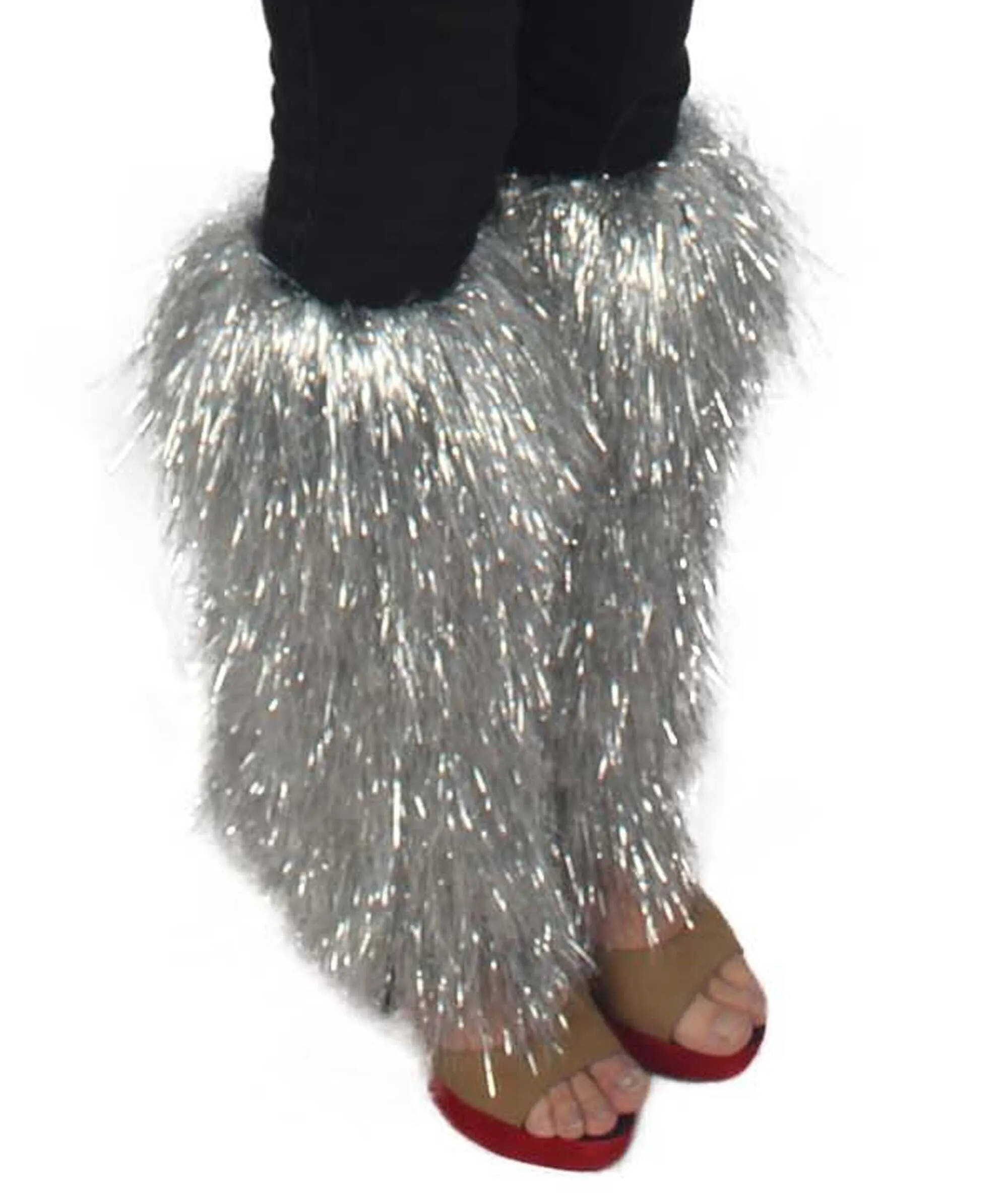 HPO Adult Unisex Tinsel Party Leg Warmers in Multiple Color Options I Suitable for Halloween and Cosplay I Flame-retardant Tinsel Material