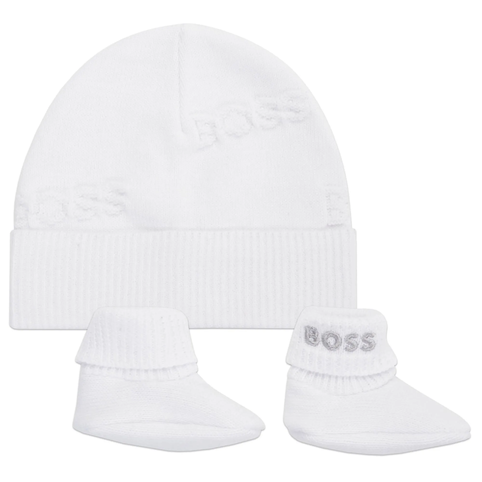 Hugo Boss Baby White Hat and Socks Ensemble