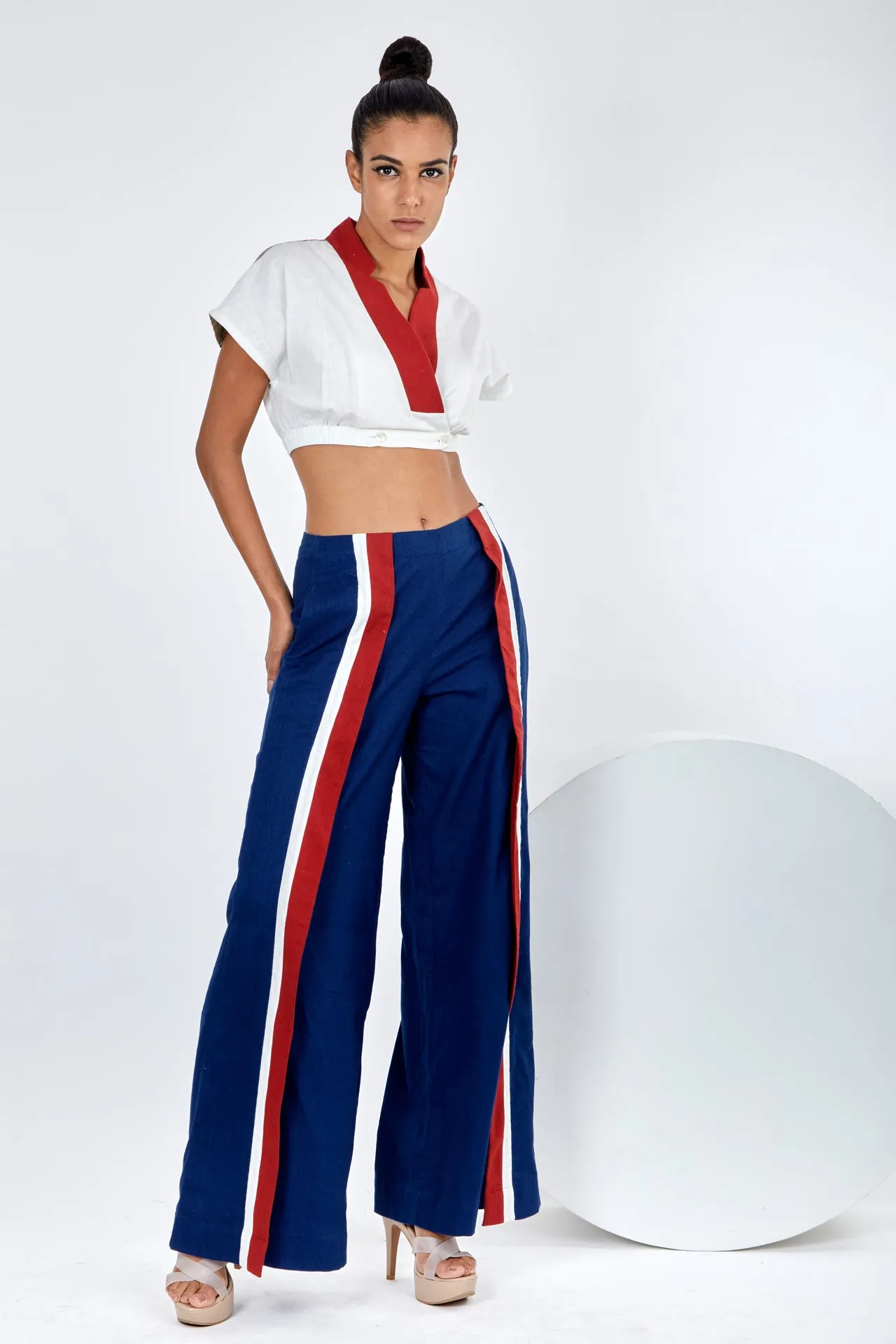 Indigo Saamo - Crop Bomber   Racer Pants