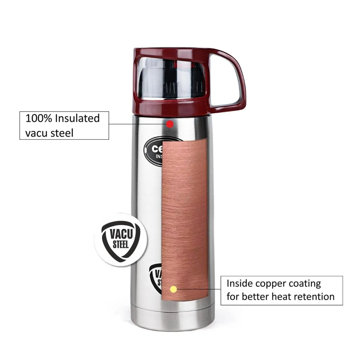 Instyle Flask, Vacusteel Water Bottle, 500ml