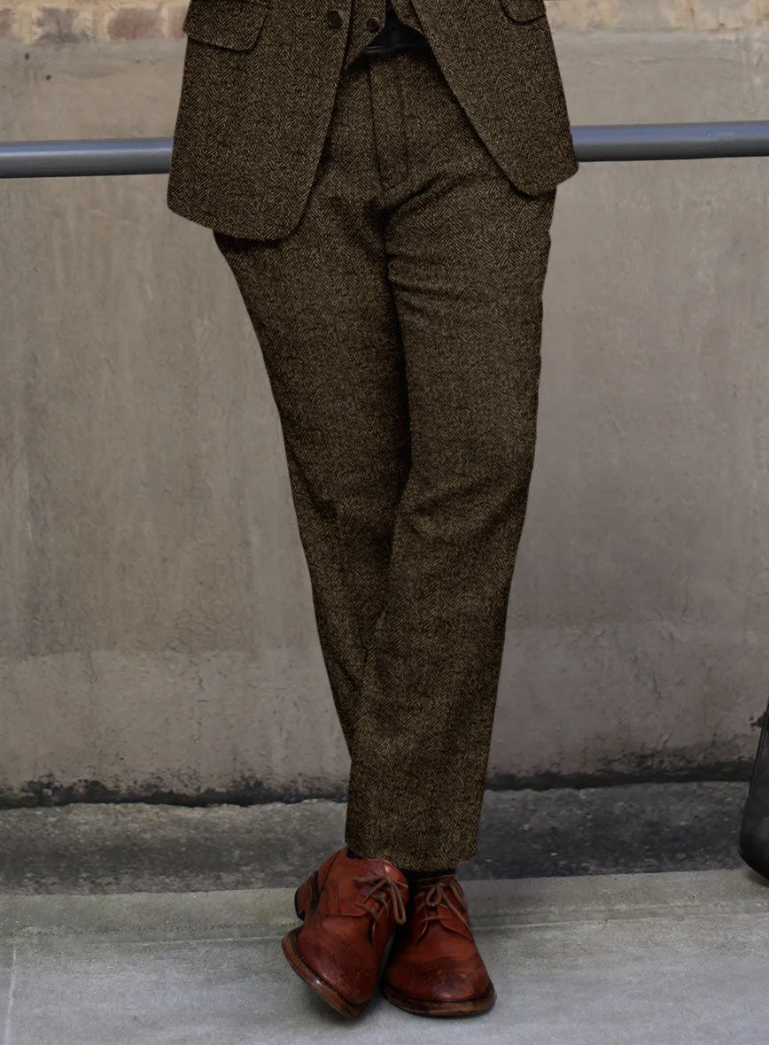 Italian Tweed Herringbone Timoteo Pants