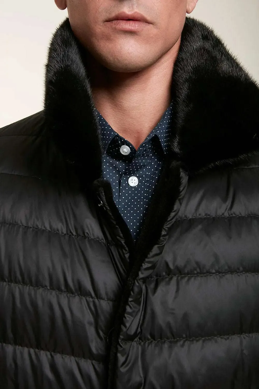 Jacket with fur collar