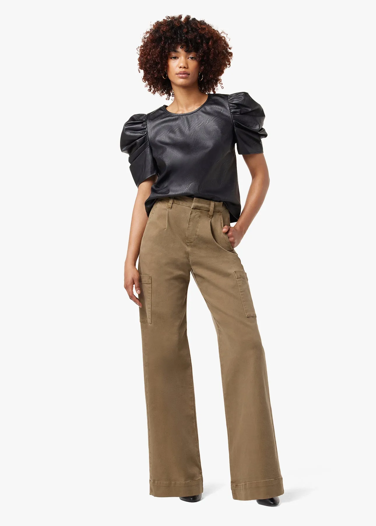 Joes Jeans The Petra High Rise Wide Leg Pants in Capers