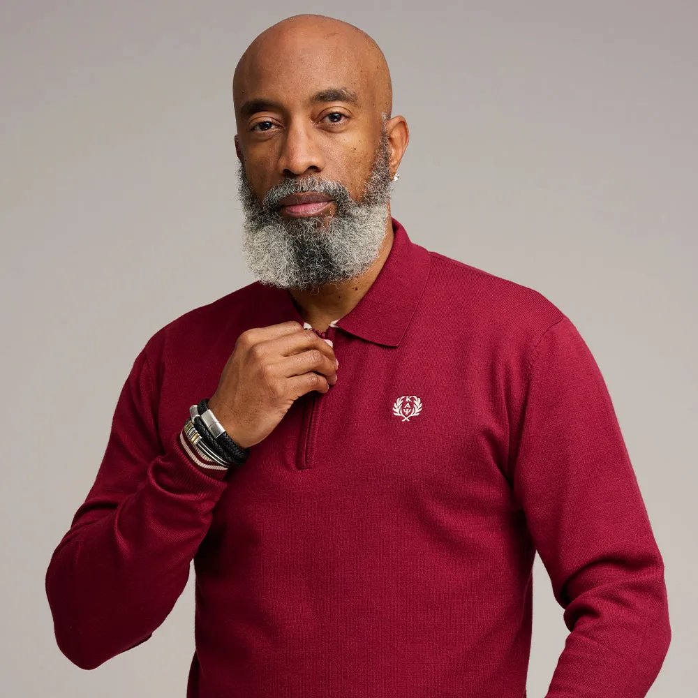 Kappa Alpha Psi Zip Polo Sweater (Cream)