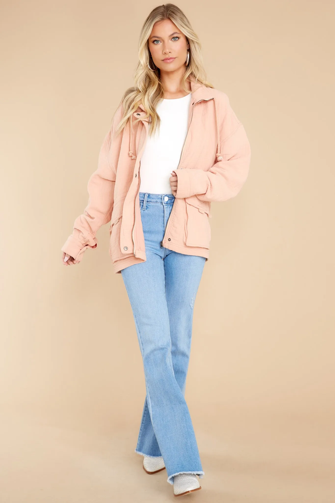 Keep Me Grounded Pale Pink Jacket