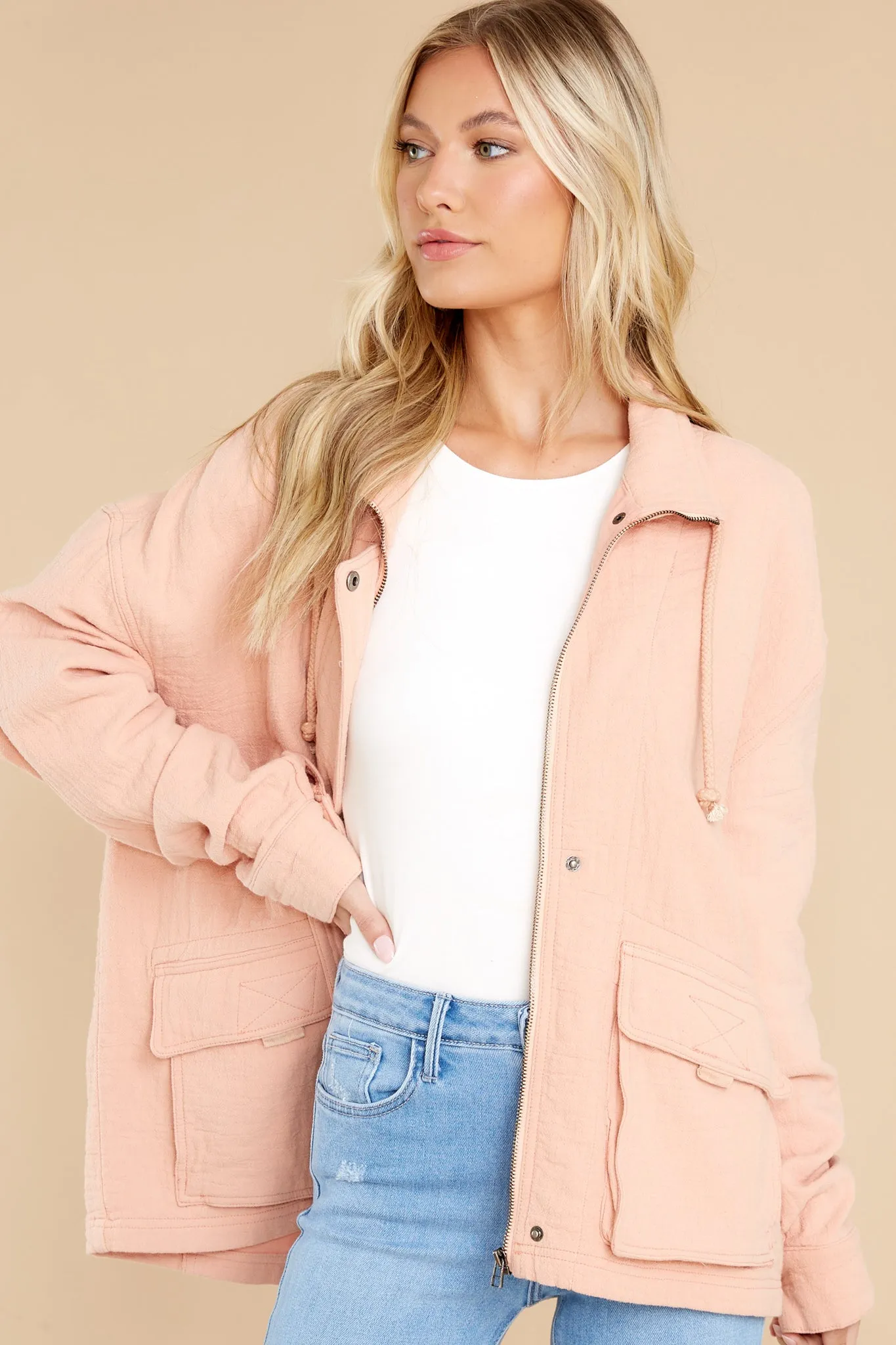 Keep Me Grounded Pale Pink Jacket