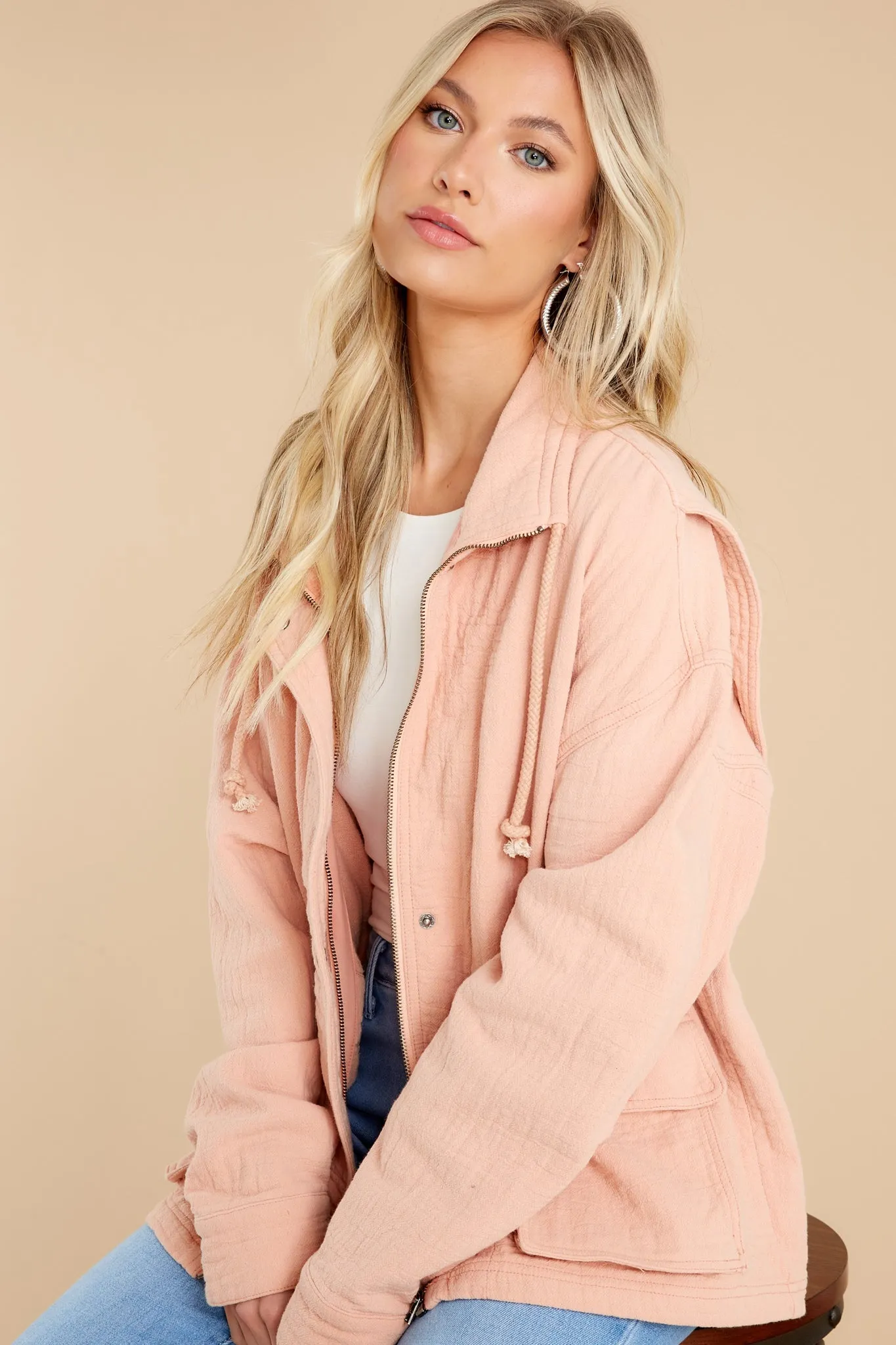 Keep Me Grounded Pale Pink Jacket