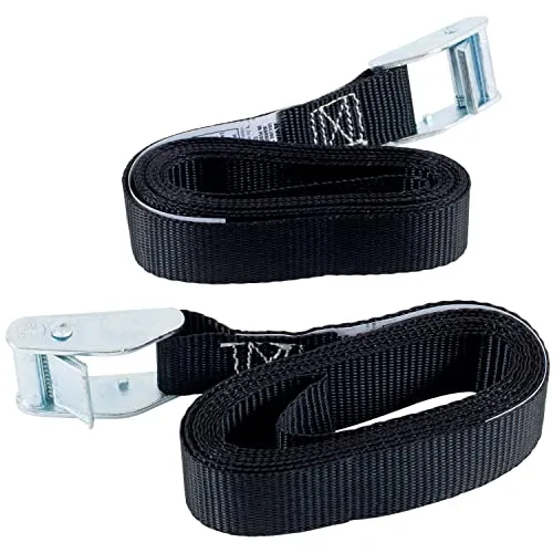 Keeper - 1" x 8' Cargo Lashing Strap, 2 Pack - 200 lbs. Working Load Limit And 600 lbs. Break Strength